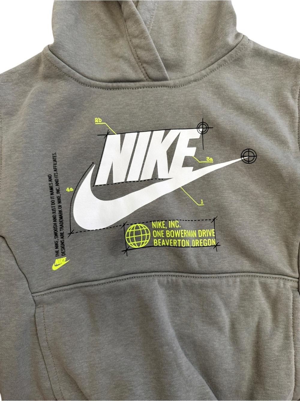 Nike Green Gray Fleece Hoodie Jogger Set Toddler XS 3-4Y - Picture 5 of 8